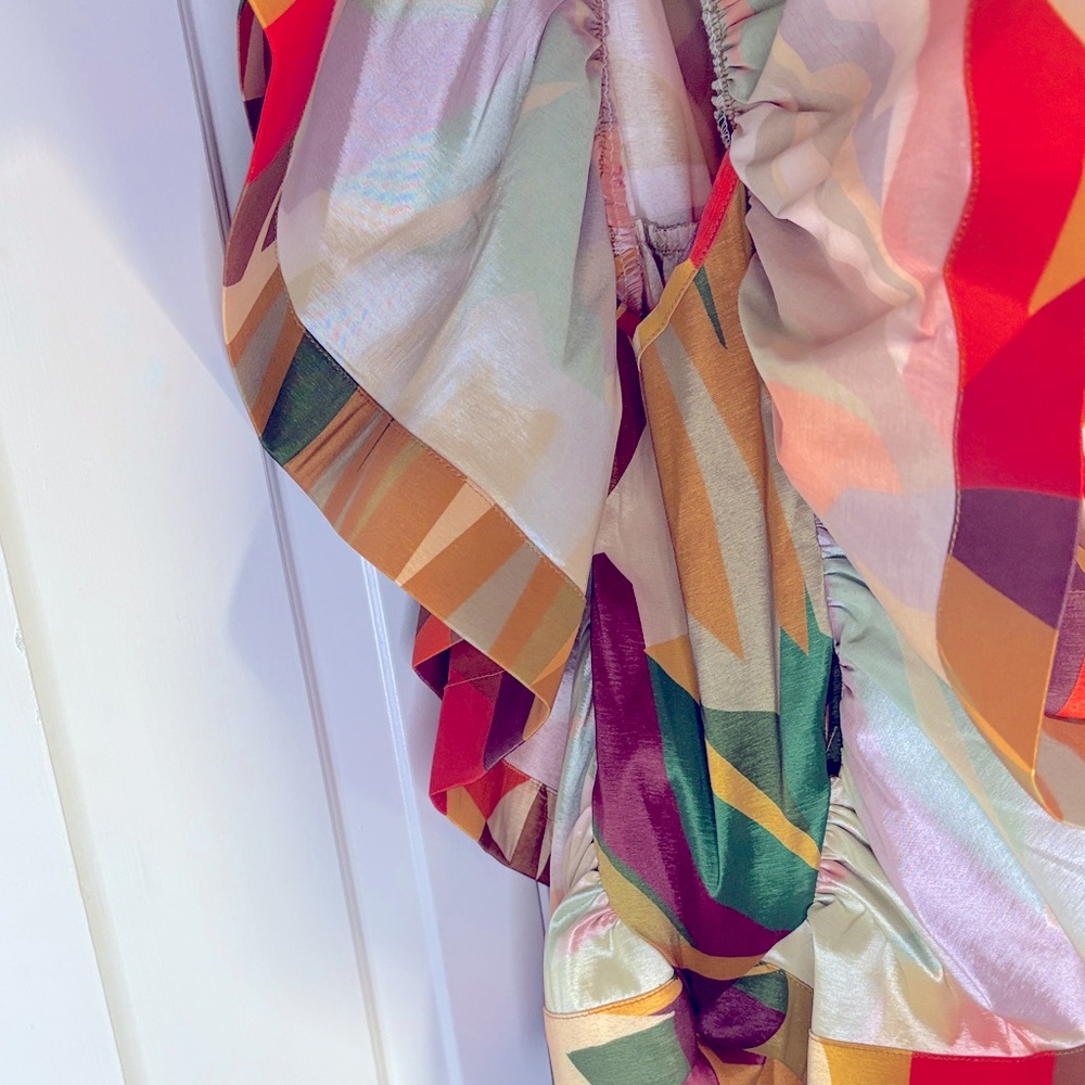 Colorful Ruffled Mini Dress - Picture 3 of 8